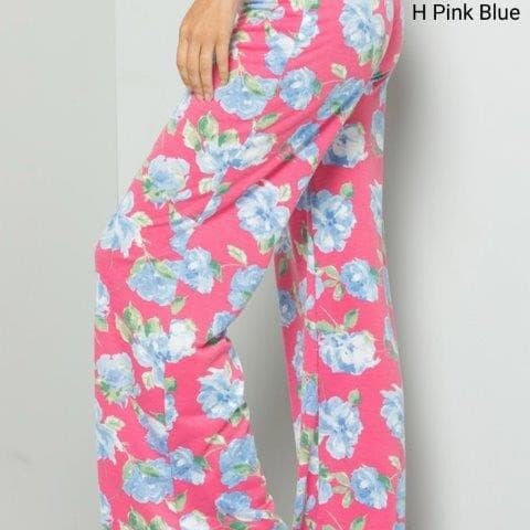 French Terry Lounge Pants - Hot Pink Blue.